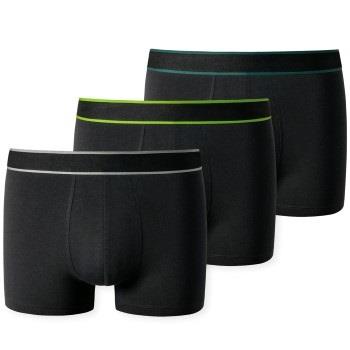 Schiesser 3P 95-5 Boxer Shorts Svart/Grønn bomull X-Large Herre