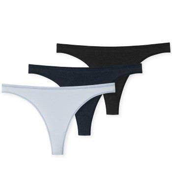 Schiesser Truser 3P 95-5 Organic Cotton Thong Blå/Lysblå økologisk bom...