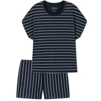 Schiesser Just Stripes Short Pyjamas Marine bomull 40 Dame