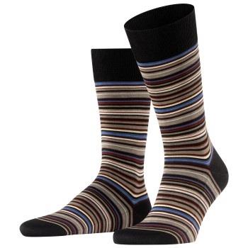 Falke Strømper Microblock Socks Svart stripet bomull Str 39/40 Herre