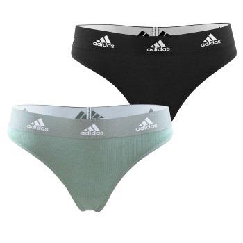 adidas Truser 2P Underwear Brazilian Thong Svart/Grønn bomull Small Da...