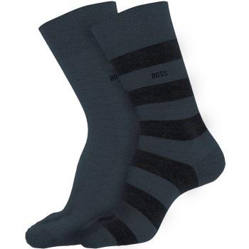 BOSS Strømper 2P RS Block CC Socks Svart/Blå Str 39/42