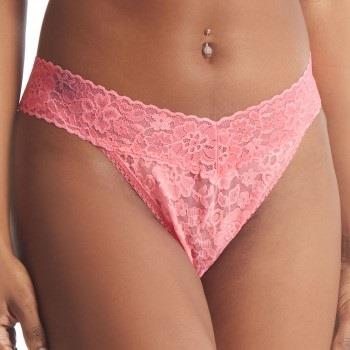 Hanky Panky Truser Daily Lace Original Rise Thong Rosa nylon One Size ...