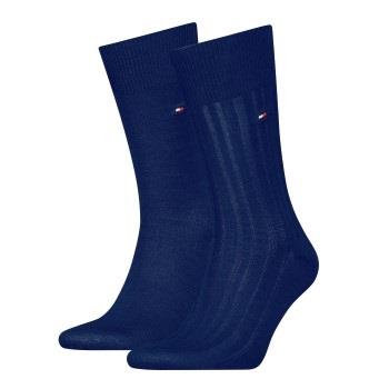 Tommy Hilfiger Strømper 2P Fil D Ecosse Rib Socks Marine Str 43/46 Her...