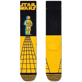 Happy socks Strømper Star Wars C-3PO Sock Svart/Gul bomull Str 36/40