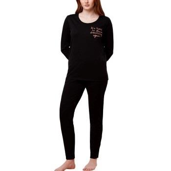 Triumph PK 03 Long Sleeve Pyjama Set Svart bomull 38 Dame