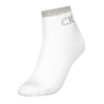 Calvin Klein Strømper Women Big Crystal Logo Short Sock Hvit One Size ...