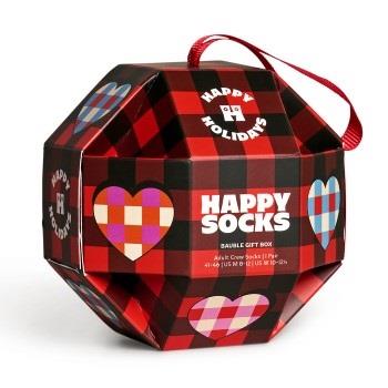 Happy Sock Bauble Sock Gift Set Strømper Rød Mønster modal Str 41/46