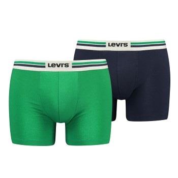 Levis 2P Men Sportswear Logo Boxer Brief Blå/Grønn bomull Medium Herre
