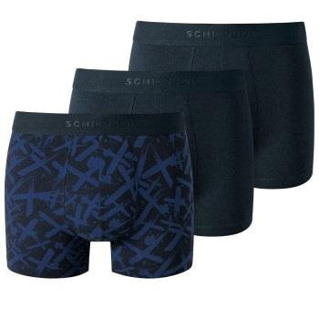 Schiesser 3P 95-5 Cotton Shorts Blå Mønster bomull XX-Large Herre