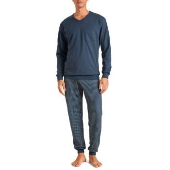Calida Relax Imprint 2 Pyjama With Cuff Marine bomull Medium Herre