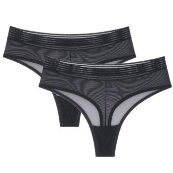 Triumph Truser 2P Tempting Sheer Highwaist String Svart polyester Medi...