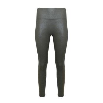 Magic Leather Look Legging Mørkgrørnn  Large Dame