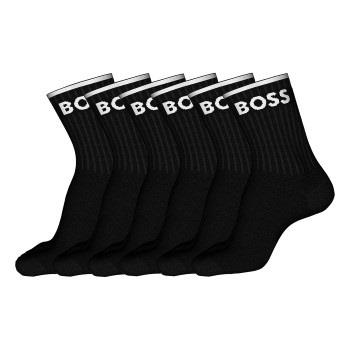 BOSS Strømper 6P Quarter Stripe CC Sock Svart Str 39/42 Herre