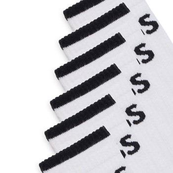 BOSS Strømper 6P Quarter Stripe CC Sock Hvit Str 39/42 Herre