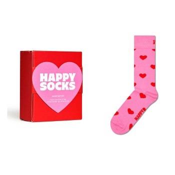 Happy socks Strømper Heart Sock Gift Box Rosa bomull Str 41/46