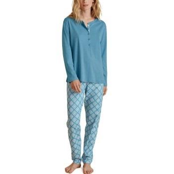 Calida Daylight Dreams Long Pyjama Blå Mønster bomull Small Dame