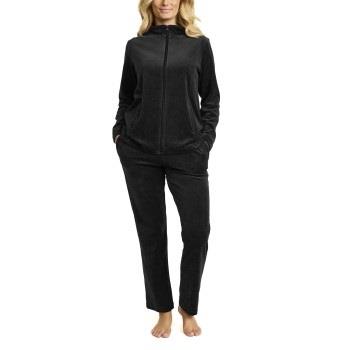 Damella Velour Plain Suit Svart X-Large Dame