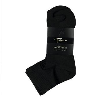 Topeco Strømper 4P Mid Cut Sport Socks Svart polyamid Str 40/45 Herre