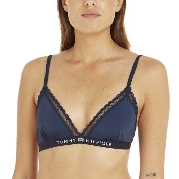Tommy Hilfiger BH Lace Unlined Triangle Bra Marine Small Dame