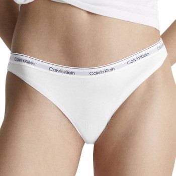 Calvin Klein Truser Modern Logo Thong Hvit bomull Large Dame