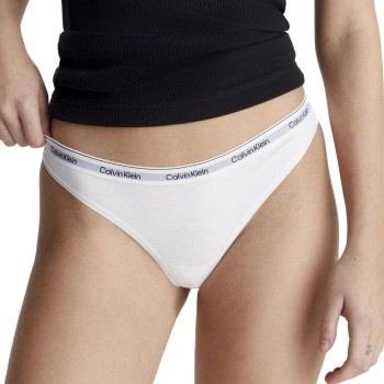 Calvin Klein Truser 3P Modern Logo Thongs Hvit bomull Small Dame