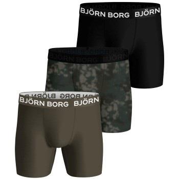 Björn Borg 3P Performance Boxer 1729 Grønn Mønster polyester Large Her...