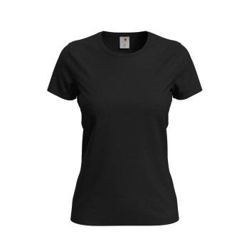 Stedman Comfort-T Crew Neck T-shirt Svart bomull Small Dame