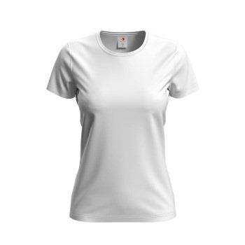 Stedman Comfort-T Crew Neck T-shirt Hvit bomull Small Dame