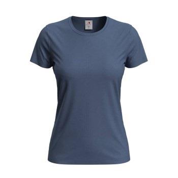 Stedman Classic Women T-shirt Denimblå bomull Small Dame