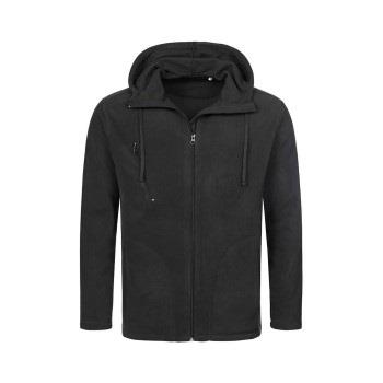 Stedman Hooded Fleece Jacket For Men Svart polyester X-Large Herre