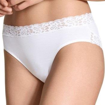 Calida Truser Natural Comfort Lace Brief Hvit bomull Large Dame