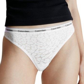 Calvin Klein Truser Lace Thong Hvit polyamid Small Dame