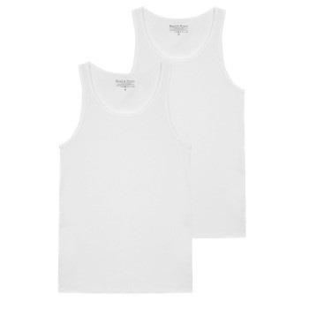 Bread and Boxers Ribbed Tank Top 2P Hvit økologisk bomull XX-Large Her...