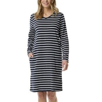 Schiesser Women Longsleeve Nightdress Blå/Hvit bomull 38 Herre