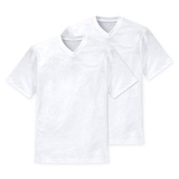 Schiesser 2P Essentials American T-shirts V-neck Hvit bomull Small Her...