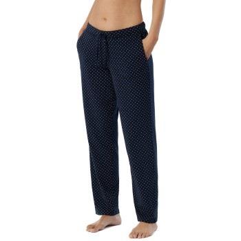 Schiesser Mix and Relax Jersey Long Lounge Pants Blå Mønster bomull 38...