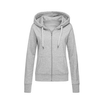 Stedman Active Hooded Sweatjacket For Women Gråmelerad Small Dame