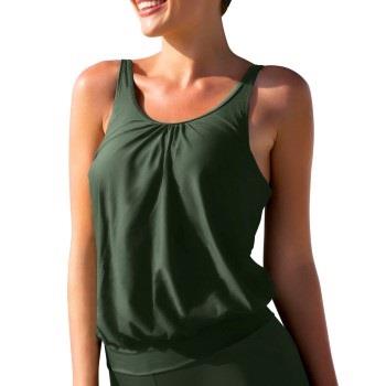 Wiki Loose Tankini Top Mørkgrørnn  C/D XL Dame