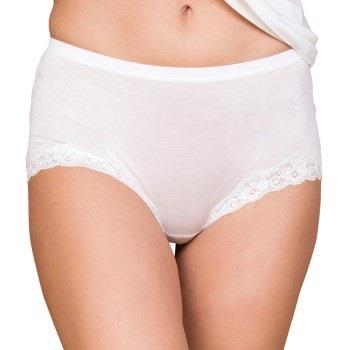 Lady Avenue Truser Silk Jersey Panty With Lace Benhvit silke X-Small D...