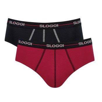 Sloggi 2P For Men Start Midi Rød/Svart bomull Small Herre