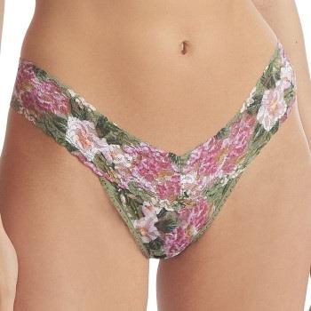 Hanky Panky Truser 3P Printed Low Rise Thong Grønn m blomst nylon One ...