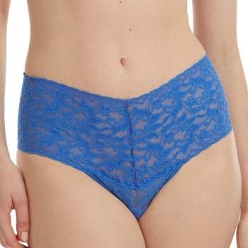 Hanky Panky Truser 3P Signature Lace Retro Thong D1 Blå nylon One Size...