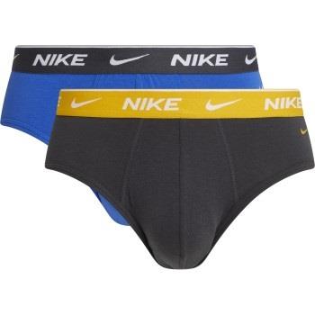Nike 4P Everyday Cotton Stretch Brief Grå/Gul bomull Small Herre