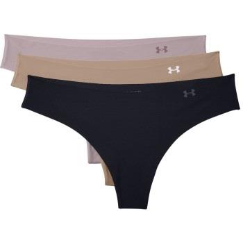 Under Armour Truser 9P Pure Stretch Thong Svart m Beige Large Dame