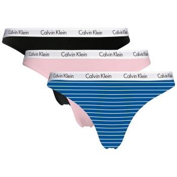 Calvin Klein Truser 9P Carousel Thongs Rosa/Blå bomull Medium Dame