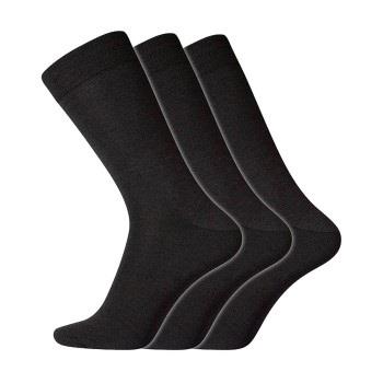 Dovre Strømper 3P No Elastic Twin Socks Svart bomull Str 45/48 Herre