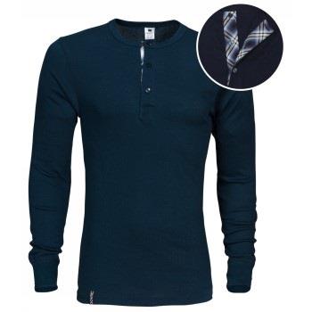 Dovre Organic Cotton Grand Dad Rib Shirt Marine økologisk bomull Small...