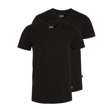 Jockey 2P V-Neck T-Shirt Svart bomull Medium Herre