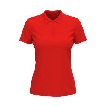 Stedman Lux Short Sleeve Polo For Women Rød bomull Small Dame